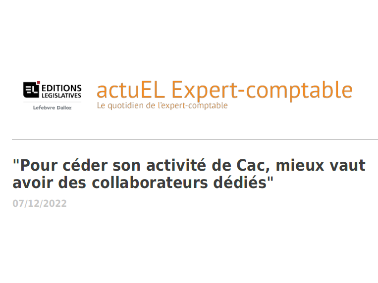 Spécialiste des transactions de cabinets comptables…